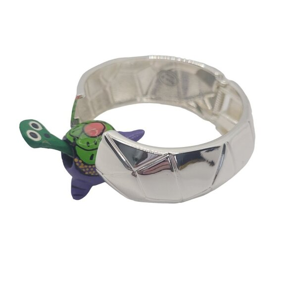 High Polished Silver Color Metal Bangle Cuff Bracelet - Picture 2 of 4